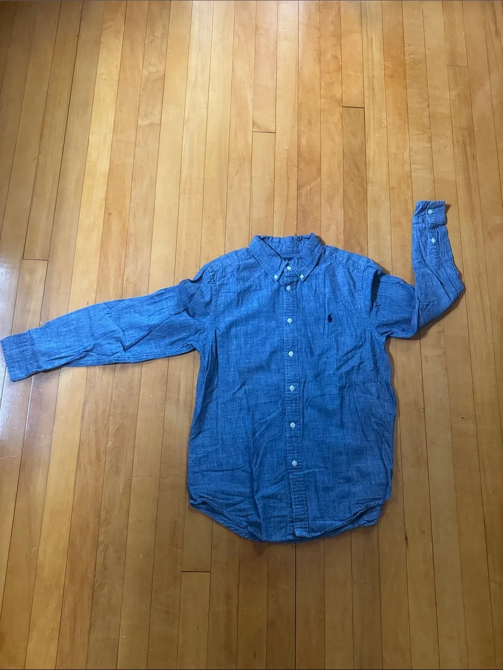 Polo Ralph Lauren Chambray Button-Down logo Shirt boys L (14-16)